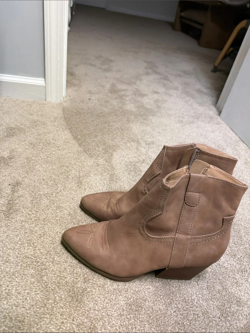 Tan booties